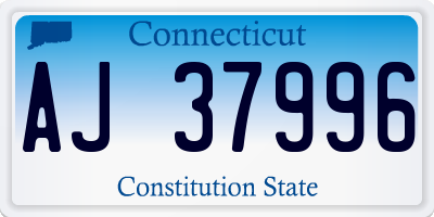 CT license plate AJ37996