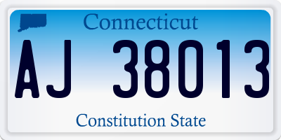 CT license plate AJ38013