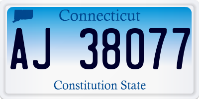 CT license plate AJ38077