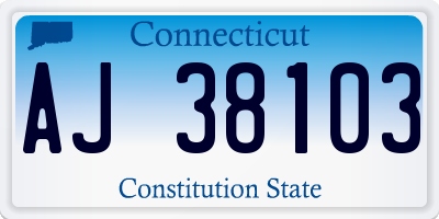 CT license plate AJ38103