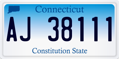 CT license plate AJ38111
