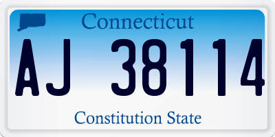 CT license plate AJ38114