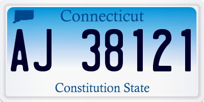 CT license plate AJ38121