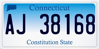CT license plate AJ38168