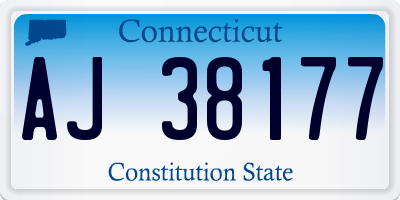 CT license plate AJ38177