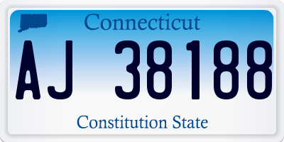 CT license plate AJ38188