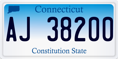 CT license plate AJ38200