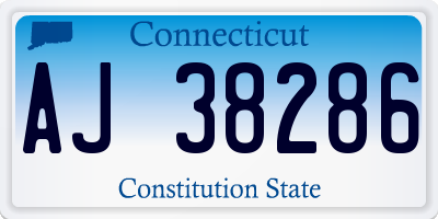 CT license plate AJ38286