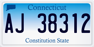 CT license plate AJ38312