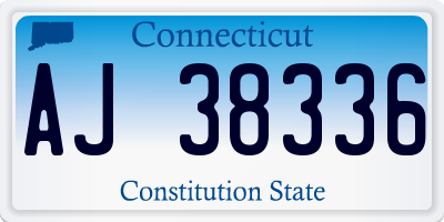 CT license plate AJ38336