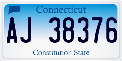 CT license plate AJ38376