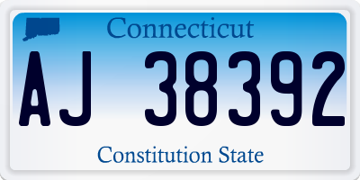 CT license plate AJ38392