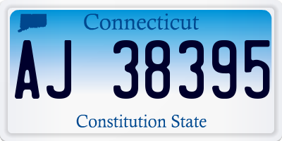 CT license plate AJ38395