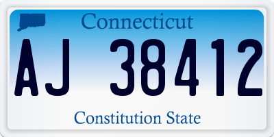 CT license plate AJ38412