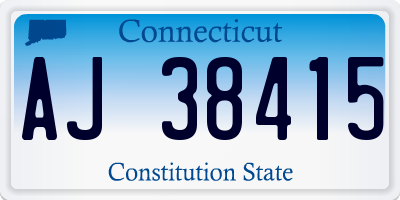 CT license plate AJ38415