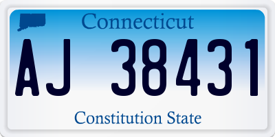 CT license plate AJ38431