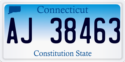 CT license plate AJ38463