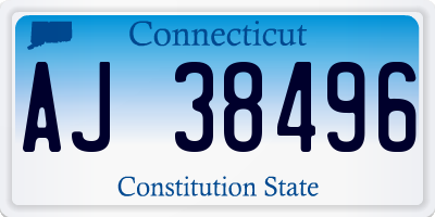 CT license plate AJ38496
