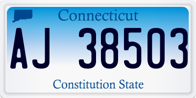 CT license plate AJ38503
