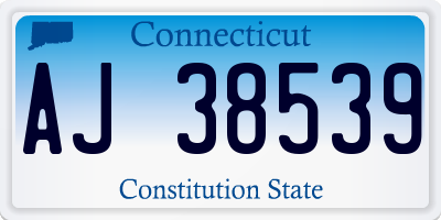 CT license plate AJ38539