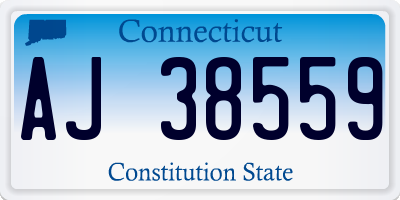 CT license plate AJ38559