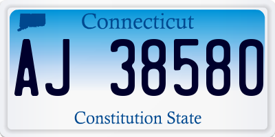 CT license plate AJ38580