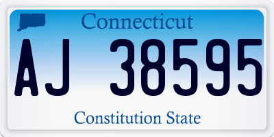 CT license plate AJ38595