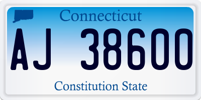 CT license plate AJ38600