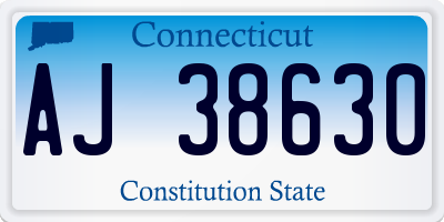 CT license plate AJ38630
