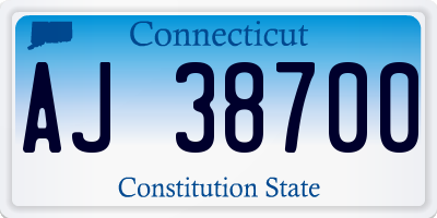CT license plate AJ38700