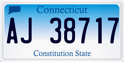 CT license plate AJ38717