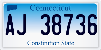 CT license plate AJ38736