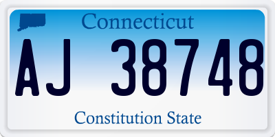 CT license plate AJ38748