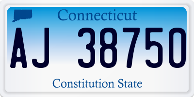 CT license plate AJ38750