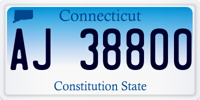 CT license plate AJ38800