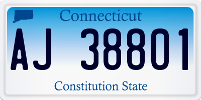 CT license plate AJ38801