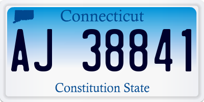 CT license plate AJ38841