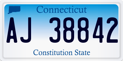 CT license plate AJ38842