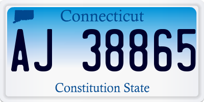 CT license plate AJ38865