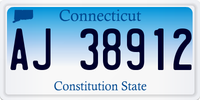 CT license plate AJ38912