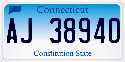 CT license plate AJ38940
