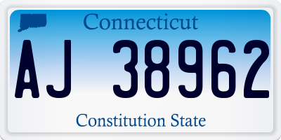 CT license plate AJ38962
