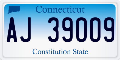 CT license plate AJ39009