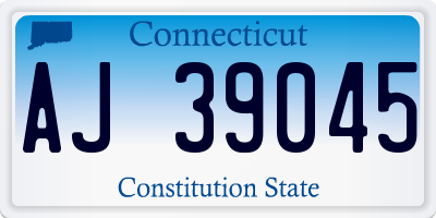 CT license plate AJ39045