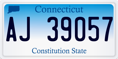 CT license plate AJ39057