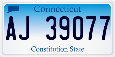 CT license plate AJ39077