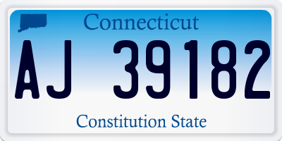 CT license plate AJ39182