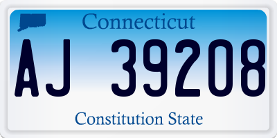 CT license plate AJ39208