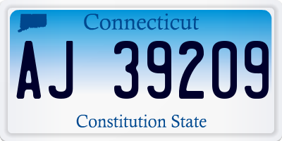 CT license plate AJ39209