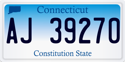 CT license plate AJ39270